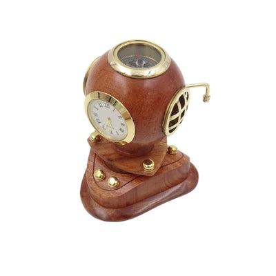Casco pequeño de buceador retro con reloj y personalización