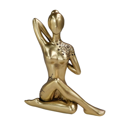 Figura decorativa dorada Yoga con posibilidad de personalización con grabado