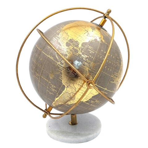 Globo decorativo sobre base de piedra GLB-127