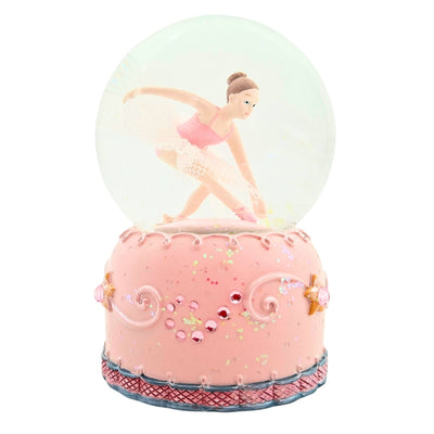 Bailarina de Ballet Bailando en Bola de Cristal de 12 cm con Posibilidad de Personalización con Grabado - Decoración Pastel Elegante para Regalo a Amantes del Ballet, Hecha de Poliresina y Vidrio