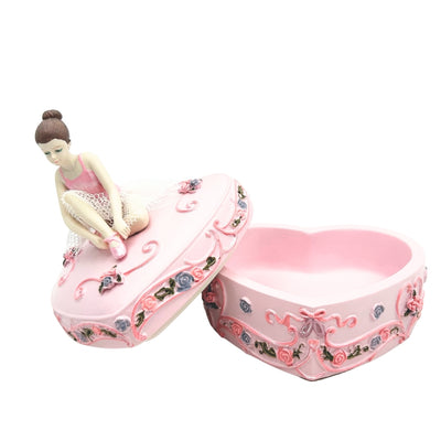 Caja de Música Bailarina Corazón Lago de los Cisnes con Posibilidad de Grabado Personalizado, Rosa, 12,5 cm, Regalo Ideal para Cumpleaños o Aniversario