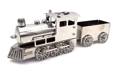 Modelo plateado de tren personalizable con grabado