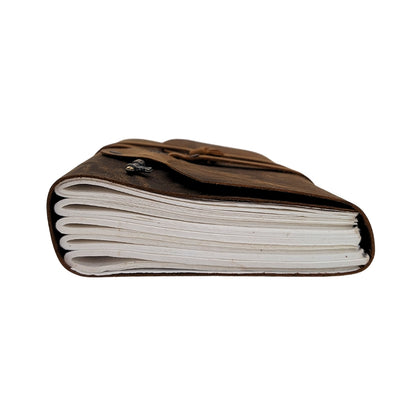 Cuaderno de cuero retro con llave y correa, 200 páginas, 18 x 13 cm