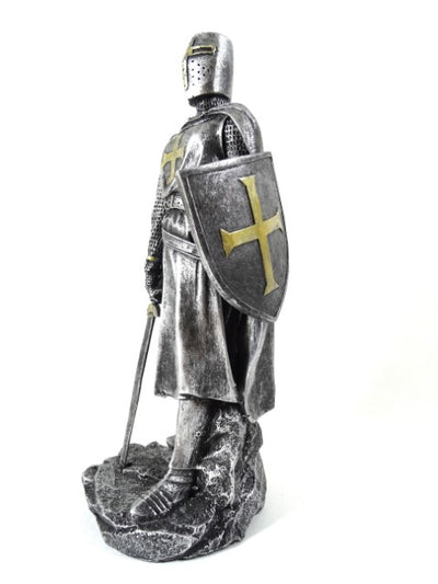 Figura de caballero cruzado de 30 cm con grabado