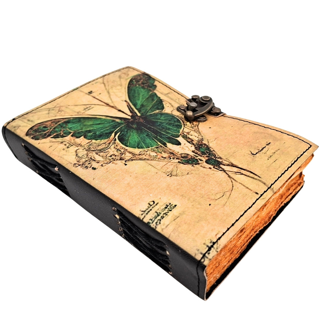 Cuaderno de Piel Retro Mariposa con Grabado