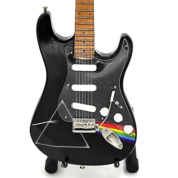 Mini guitarra Pink Floyd de madera de caoba, hecha a mano, 27,5 cm, posibilidad de personalización con grabado, regalo ideal para fans de la música