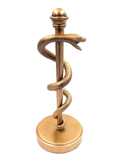 Bastón de Esculapio Dorado de 30 cm con posibilidad de personalización mediante grabado