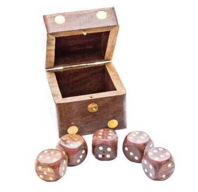Dados de madera para juego en caja elegante con posibilidad de personalización con grabado