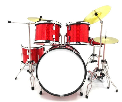 Mini batería roja MDR-0121 con posibilidad de personalización con grabado, ideal para regalo, altura 15 cm, hecha de metal y plástico, escala 1:5