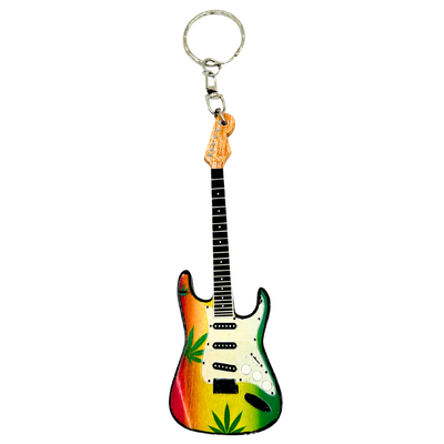 Breloczek Gitara Bob Marley Reggae z Mahoniu z Możliwością Personalizacji Grawerem