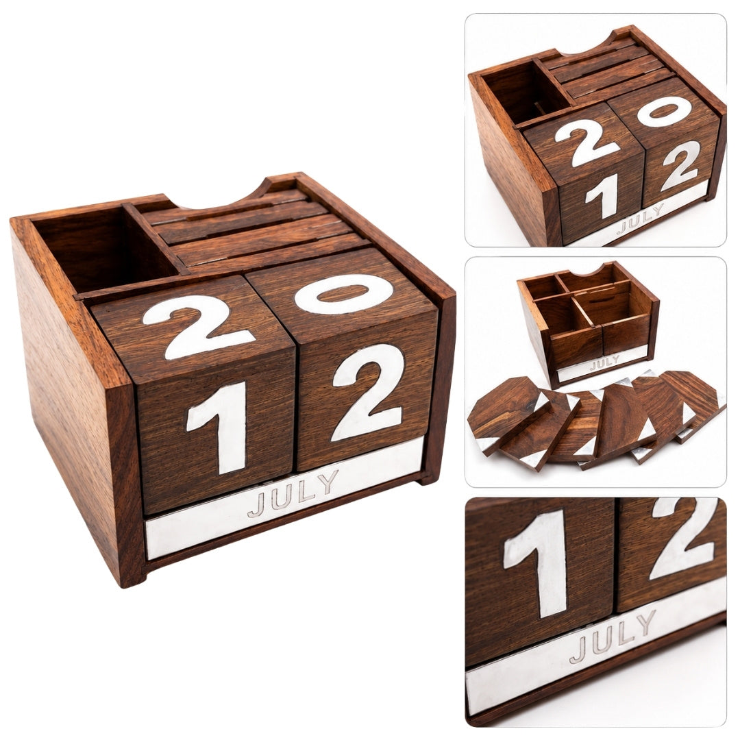 Calendario Perpetuo de Madera CAL-1894 con Grabado Personalizado
