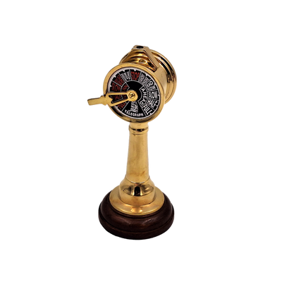 Telégrafo naval COM-2005 de latón y madera, altura 16 cm, grabado personalizado, ideal para regalo a amantes de la navegación