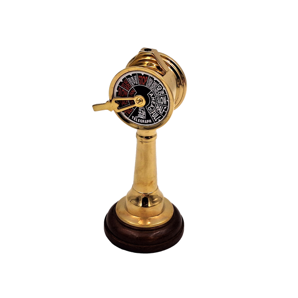 Telégrafo naval COM-2005 de latón y madera, altura 16 cm, grabado personalizado, ideal para regalo a amantes de la navegación