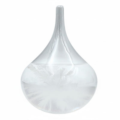 Barómetro de tormenta Fitzroya - Gota Storm Glass con posibilidad de personalización con grabado - regalo elegante en forma de gota, altura 11 cm, recipiente de vidrio con cristales únicos que reaccionan a cambios climáticos