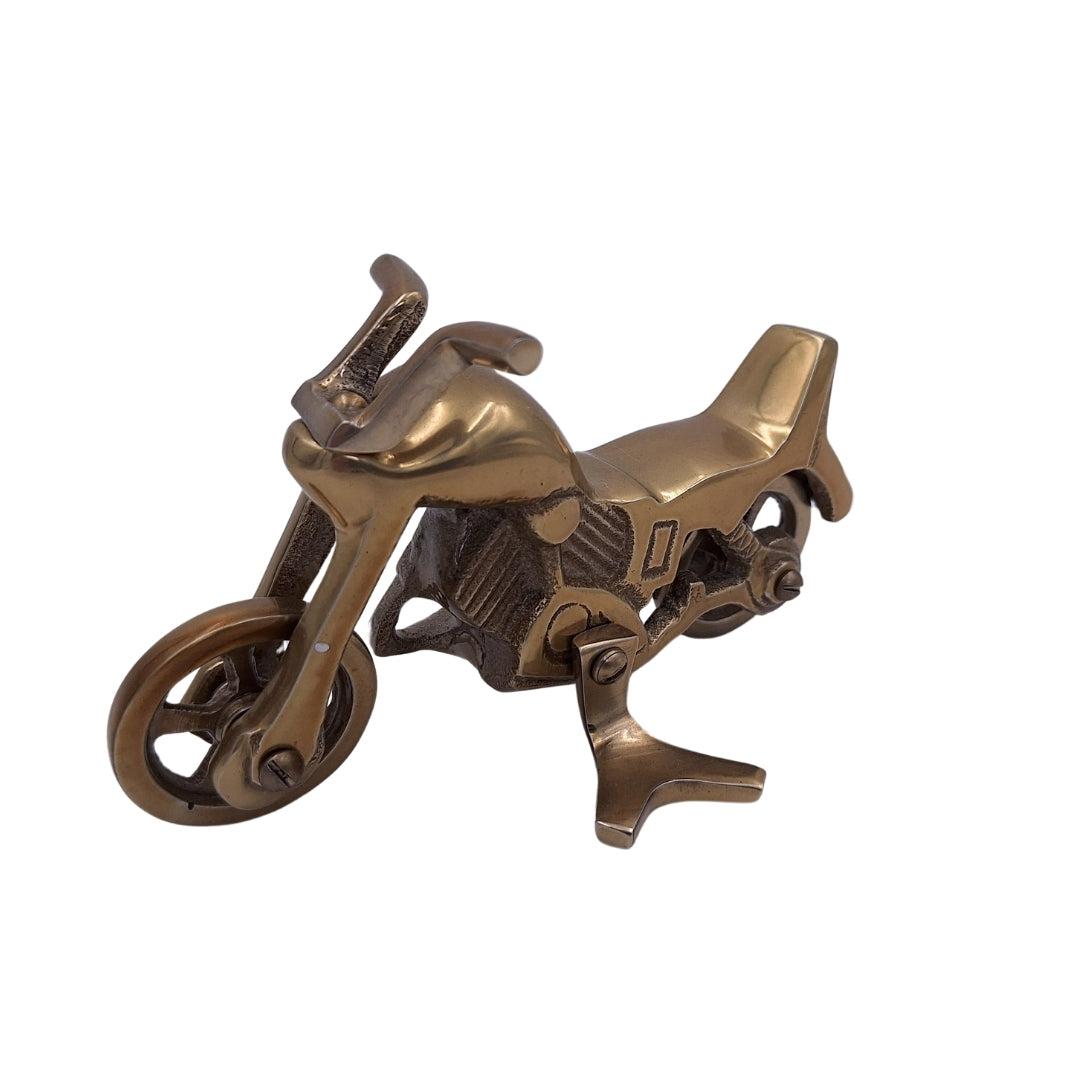 Modelo metálico de motocicleta N-2960 de aluminio en latón antiguo – grabado personalizado para regalo, dimensiones 17,5 x 10 cm