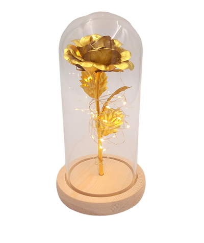 Lámpara nocturna Rosa LED con posibilidad de personalización con grabado, regalo romántico, altura 21,5 cm, luz suave, decoración ideal para el dormitorio