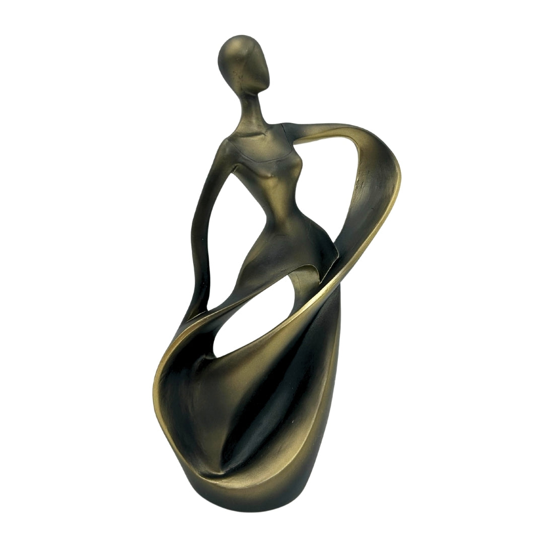 Figura de bailarina en dorado antiguo de 24 cm con opción de grabado personalizado