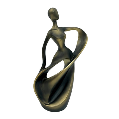 Figura de bailarina en dorado antiguo de 24 cm con opción de grabado personalizado