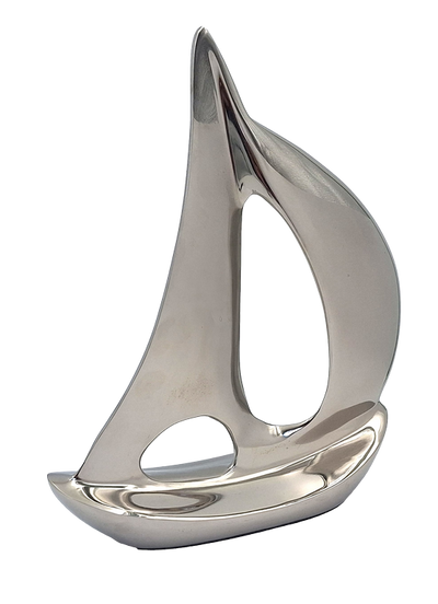 Modelo metálico elegante de yate 36 cm con posibilidad de personalización con grabado