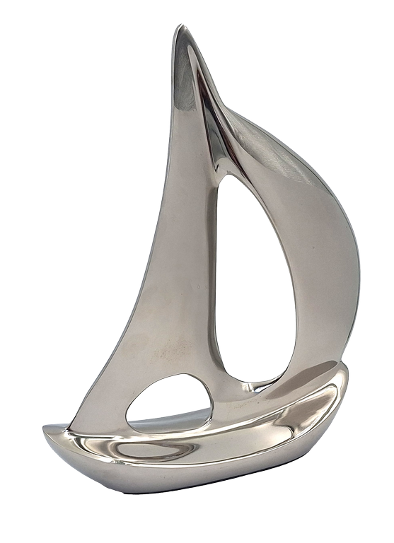 Modelo metálico elegante de yate 36 cm con posibilidad de personalización con grabado