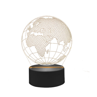 Lámpara LED Globo terráqueo con 7 colores de luz, posibilidad de personalización con grabado, regalo ideal para viajeros, altura 17 cm, cable USB