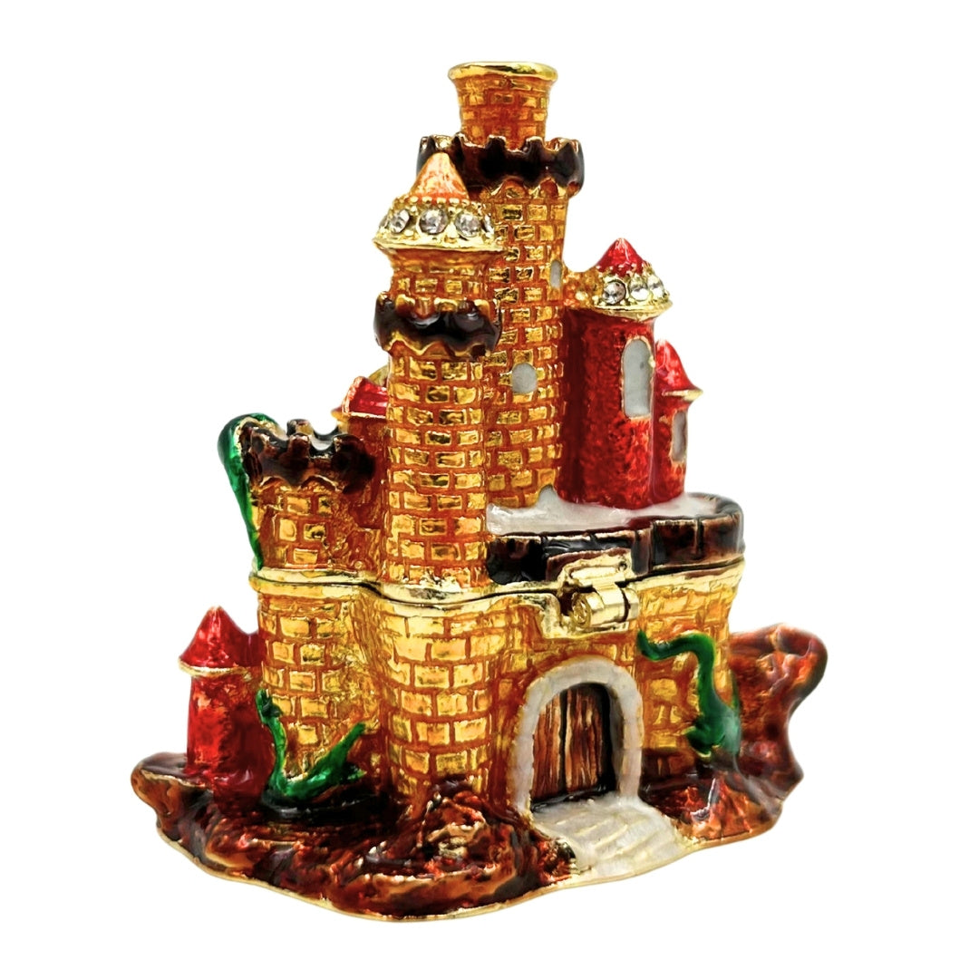 Caja Joyero Decorada con Cristales en Forma de Castillo con Posibilidad de Grabado Personalizado
