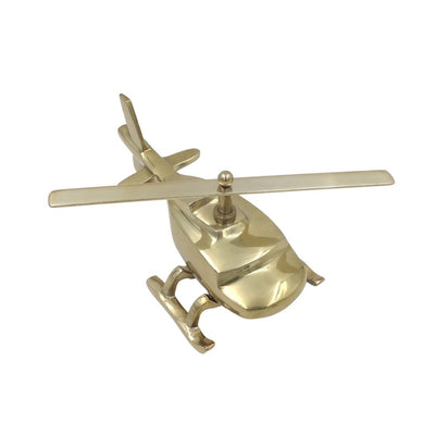 Modelo metálico de helicóptero con posibilidad de grabado personalizado – dorado, 32 cm