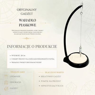 Péndulo de Arena Sand Pendulum con Grabado - Decoración Inspiradora de 38 cm con Arena Cinética
