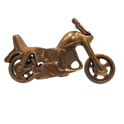 Modelo metálico de motocicleta N-2960 de aluminio en latón antiguo – grabado personalizado para regalo, dimensiones 17,5 x 10 cm