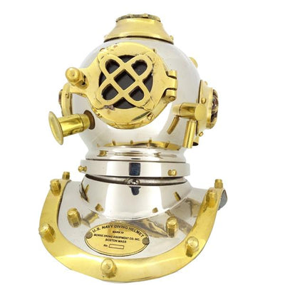Casco de buzo de latón US Navy Mark IV con posibilidad de personalización mediante grabado - regalo ideal para cualquier ocasión, altura 20 cm, réplica marinera DIVER - DH93