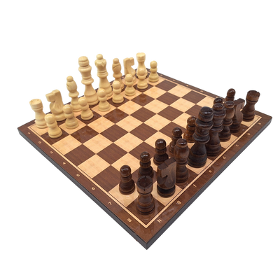 Ajedrez clásico de madera 27 x 27 cm con grabado personalizado