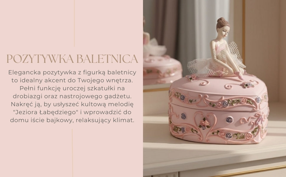 Caja de Música Bailarina Corazón Lago de los Cisnes con Posibilidad de Grabado Personalizado, Rosa, 12,5 cm, Regalo Ideal para Cumpleaños o Aniversario
