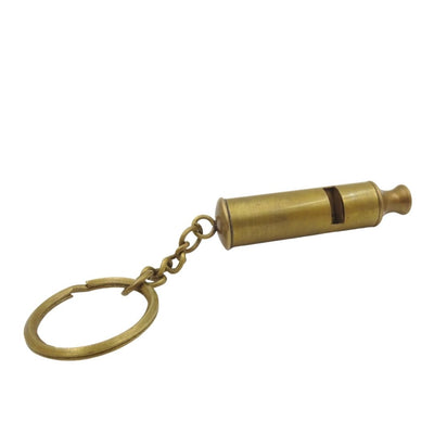Silbato llavero de latón Key-0001 con grabado personalizado - Dorado, 13 cm