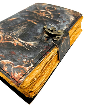 Cuaderno de Piel Retro Marinero de 200 páginas con posibilidad de personalización con grabado, ideal para regalo a artistas y viajeros, hecho de piel natural de cabra, color vintage, dimensiones 18 x 13 cm