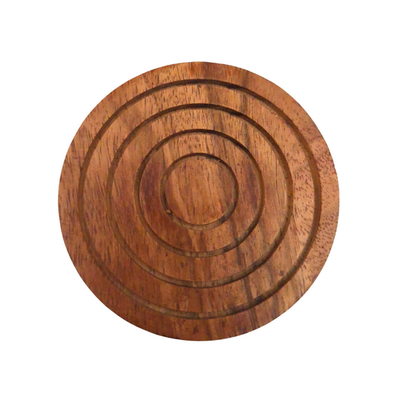 Posavasos de madera con grabado - Juego Barril con 6 posavasos y recipiente con adornos de latón