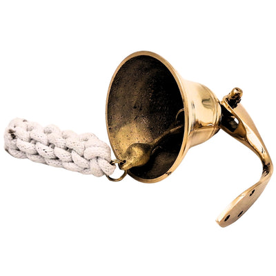 Campana de barco de latón de 7,5 cm con posibilidad de grabado - Regalo ideal estilo marinero - Color dorado, decoración retro para casa o cocina  