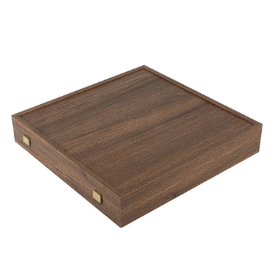 Ajedrez metálico exclusivo con tablero de latón 44 x 44 cm – Figuras medievales con posibilidad de personalización con grabado