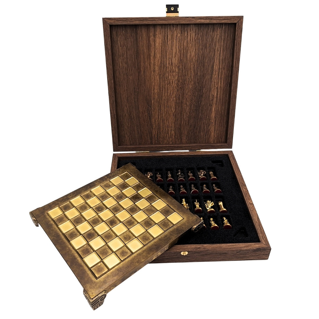 Ajedrez metálico exclusivo Bizancio 20x20 cm con grabado personalizado