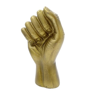 Figura decorativa Puño cerrado de aluminio 18 cm con posibilidad de personalización mediante grabado