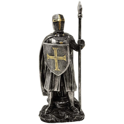 Figura Caballero con lanza 20 cm con posibilidad de personalización con grabado - decoración pintada a mano de polyresina para regalo a amantes de la historia y militaria