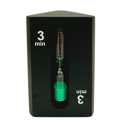 Reloj de arena triangular 1-3-5 minutos negro con posibilidad de grabado