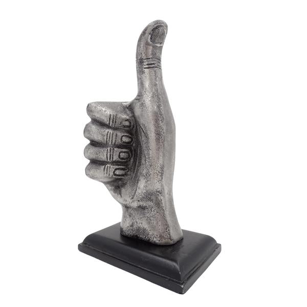 Figura decorativa pulgar "OK" de aluminio 20 cm con opción de personalización con grabado