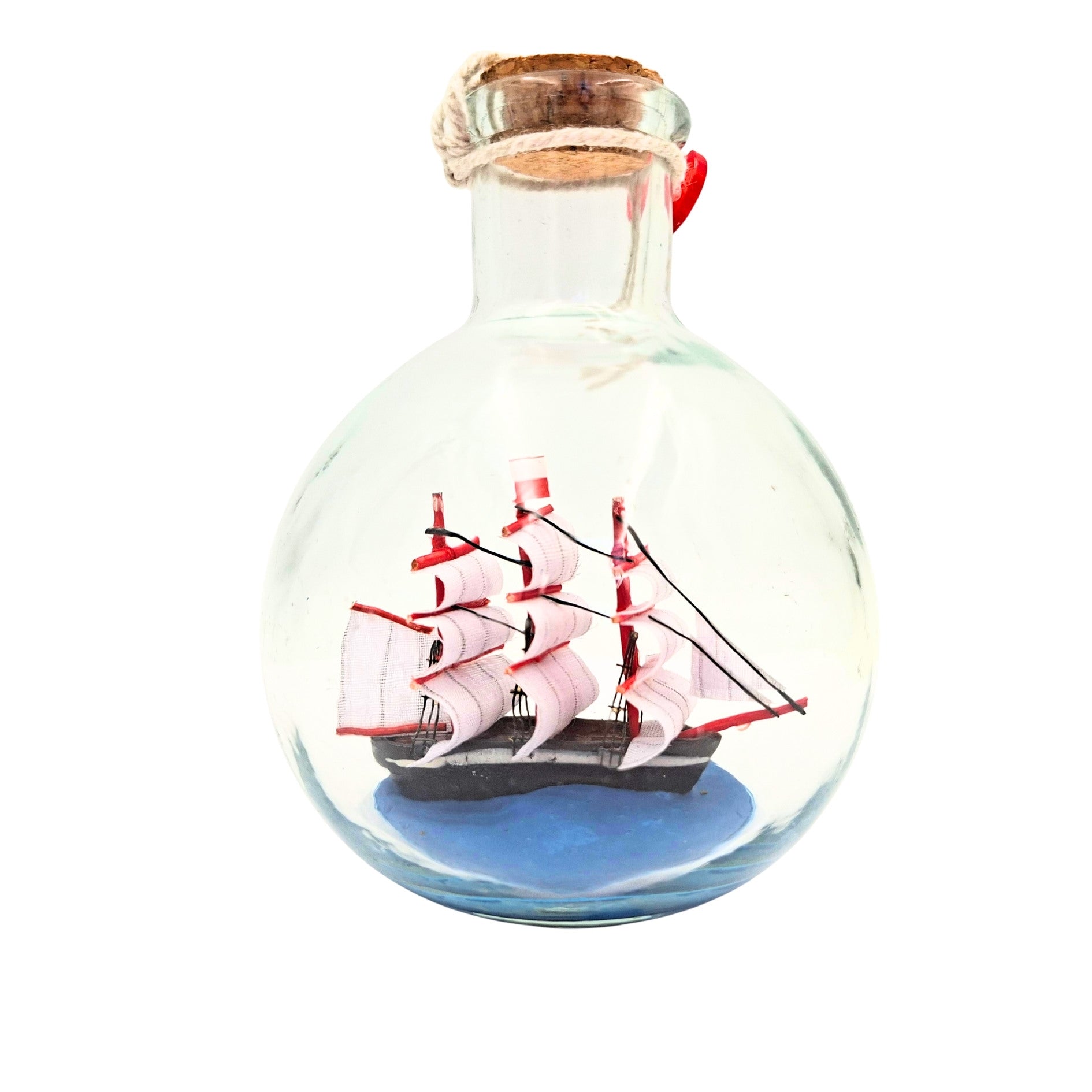 Barco en Botella Rafandynka con posibilidad de personalización con grabado – decoración marinera clásica de 8,5 cm, ideal para regalo a amantes de la navegación