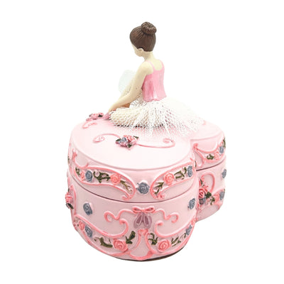 Caja de Música Bailarina Corazón Lago de los Cisnes con Posibilidad de Grabado Personalizado, Rosa, 12,5 cm, Regalo Ideal para Cumpleaños o Aniversario