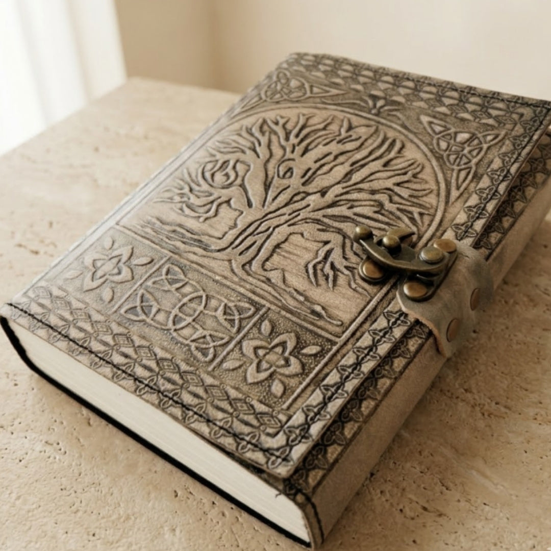 Cuaderno de Piel Retro Árbol de la Vida con Grabado