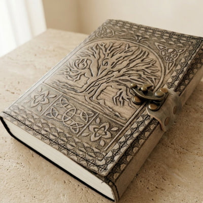 Cuaderno de Piel Retro Árbol de la Vida con Grabado