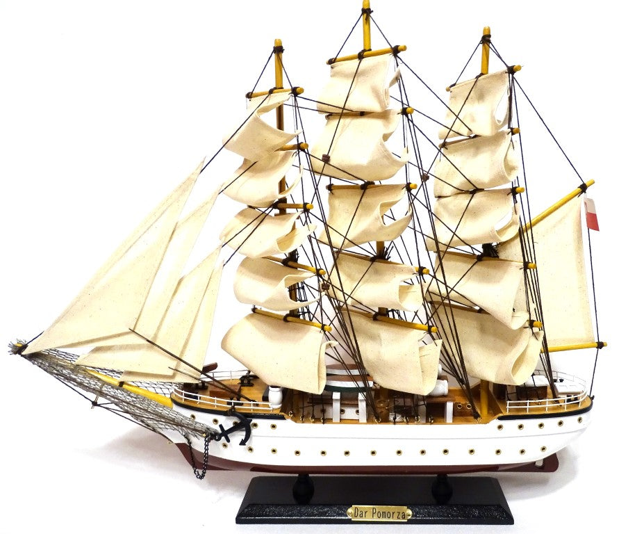 Modelo de barco de vela Dar Pomorza 50 cm con posibilidad de grabado personalizado  