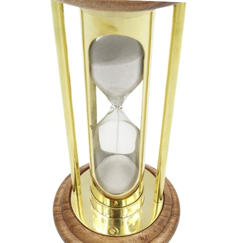 Reloj de arena de latón y madera 5 min con posibilidad de grabado