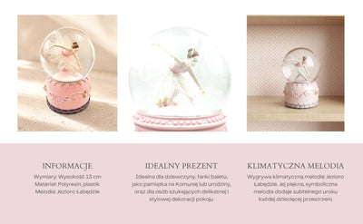 Bailarina de Ballet Bailando en Bola de Cristal de 12 cm con Posibilidad de Personalización con Grabado - Decoración Pastel Elegante para Regalo a Amantes del Ballet, Hecha de Poliresina y Vidrio