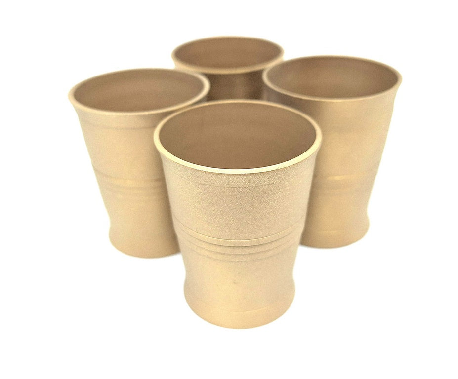 Juego de 4 vasos de chupito de latón con posibilidad de grabado personalizado